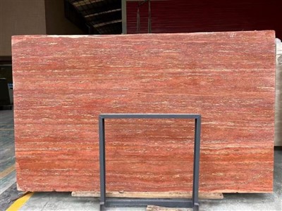 بلاطة رخام الترافرتين الأحمر